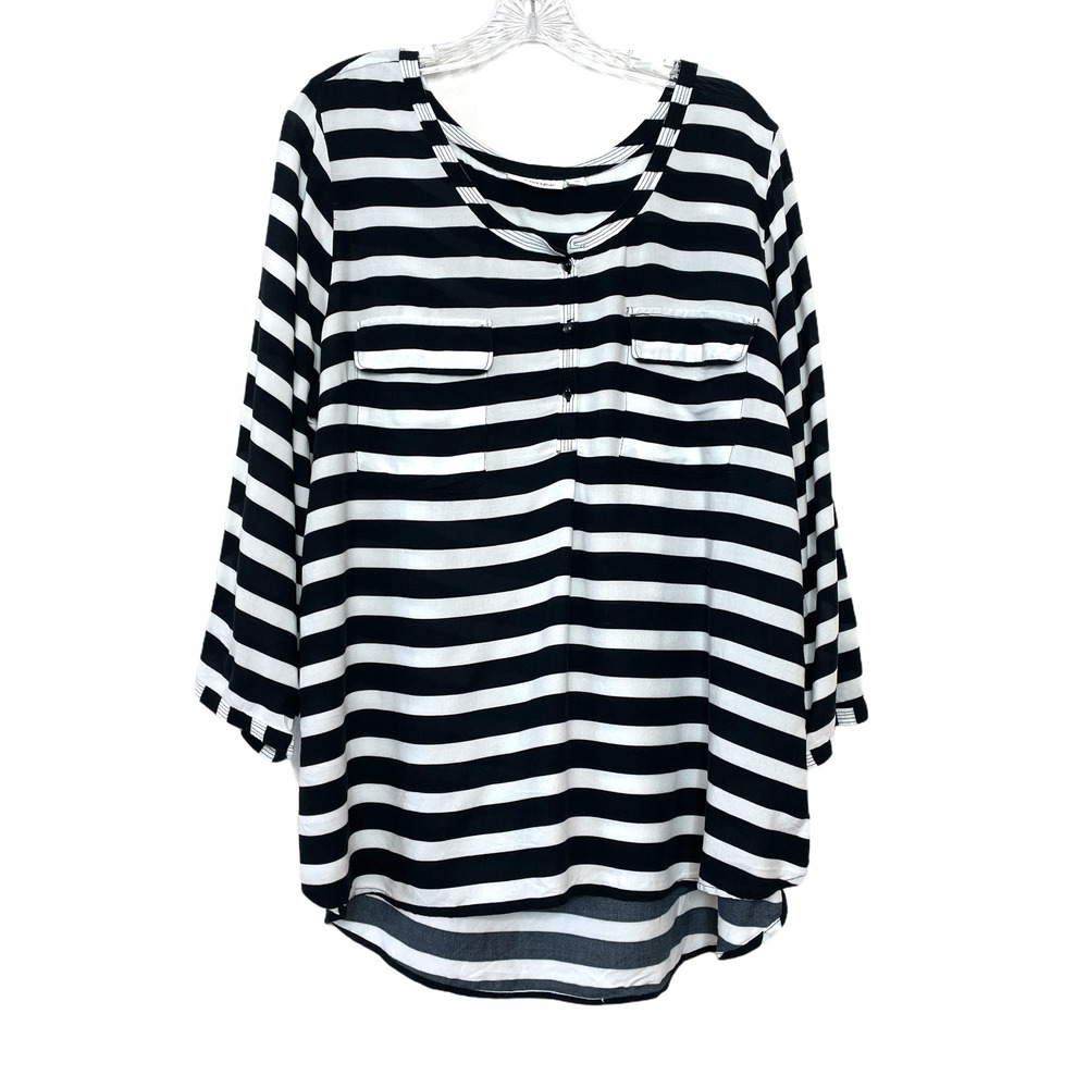St Johns Bay 3/4 Sleeve Blouse Sz XL
